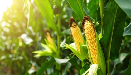 Corn stalks in a field