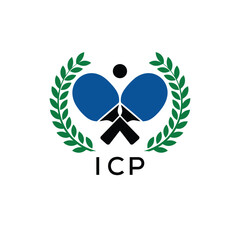 ICP Table Tennis Company logo. ICP Ping Pong Sports paddle logo design for entrepreneur and business. ICP Branding Design best icon.
