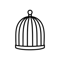Illustration of a simple birdcage outline on transparent background