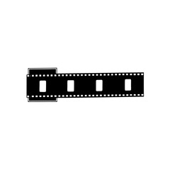 Black and white film strip illustration art on transparent background