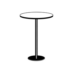 Illustration of a simple round table design on transparent background