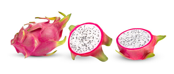 dragon fruit isolated on transparent png (Image from camera)