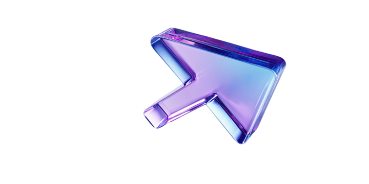 3D iridescent arrow graphic