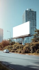 Empty Billboard in Urban Setting