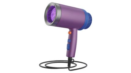 Stylish purple hair dryer with modern design for professional salon or home use