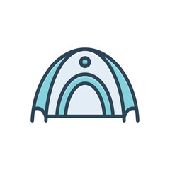 Color illustration icon for tent © WEBTECHOPS
