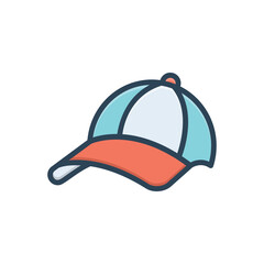 Color illustration icon for cap