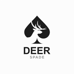 deer and spade in negative space logo