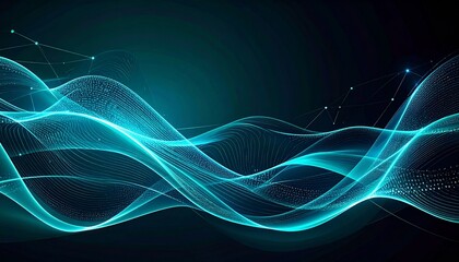 Abstract turquoise wave design