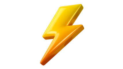 Dynamic yellow and orange lightning bolt symbol for energy and power concepts
