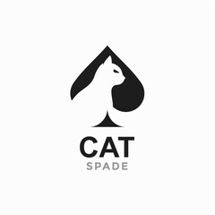 cat and spade in negative space logo