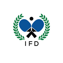 IFD Table Tennis Company logo. IFD Ping Pong Sports paddle logo design for entrepreneur and business. IFD Branding Design best icon.
