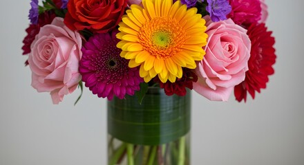 Obraz premium Colorful flower bouquet in vase