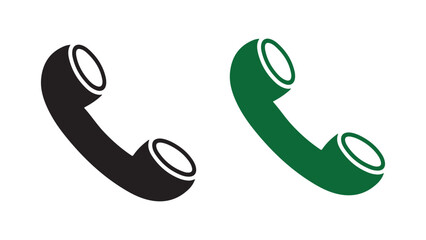 Phone Call Icon, Communication Symbol, Telephone Receiver with Signal