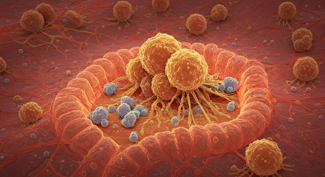 Cancer cells microscopic view