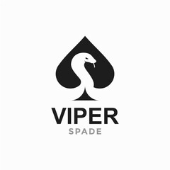 snake and spade in negative space logo
