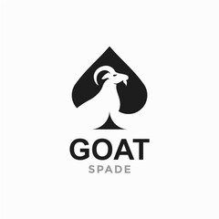 goat and spade in negative space logo