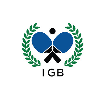 IGB Table Tennis Company logo. IGB Ping Pong Sports paddle logo design for entrepreneur and business. IGB Branding Design best icon.
