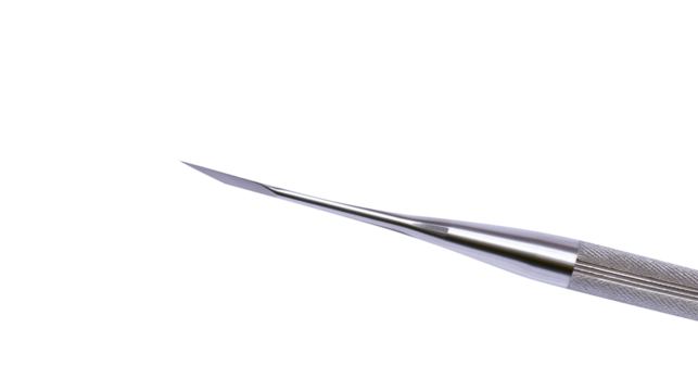 Stainless steel surgical scalpel with sharp blade, operation tool, (clean modern detail, transparent isolated background	
 - Powered by Adobe