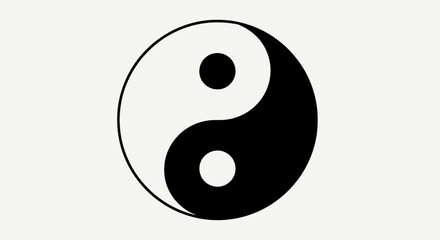 Harmonious Balance of Yin and Yang Symbol Depicting Interdependence and Duality, Ideal for Illustrating Concepts of Harmony and Complementary Forces