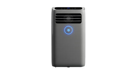 Portable air conditioner isolated on transparent background, a compact cooling unit for home or office, providing comfort and climate control during hot weather