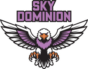 Fototapeta premium Colorful Eagle Sky Dominion Logo