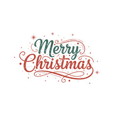 Distressed Vintage "Merry Christmas" Script with Stars