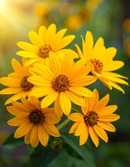 Bright yellow flowers in a cluster
