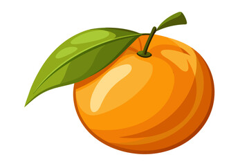 tangerine fruit with leaves