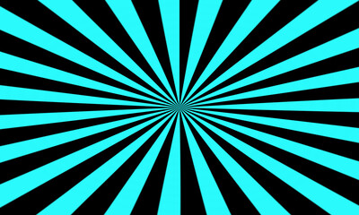 cyan sunburst background, cyan and black radial burst pattern, hypnotic lines, striking sunburst design for wallpaper, modern visual project on white background