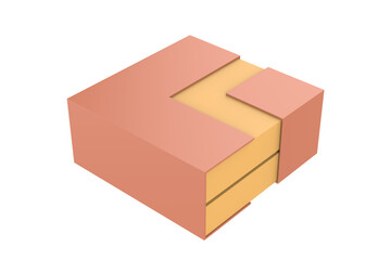 Cardboard Cosmetic Skin Care Gift Box Packaging. 3d illustration