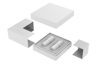 Cardboard Cosmetic Skin Care Gift Box Packaging. 3d illustration