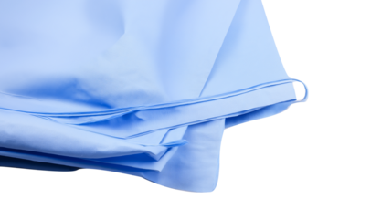 Surgical drape sheet, sterile blue fabric, (clean modern detail, transparent  isolated background	
