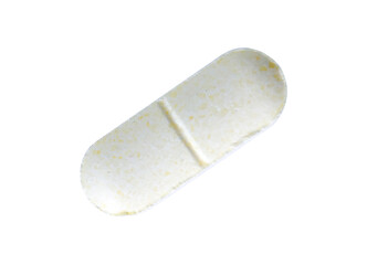 single pill isolated on white background