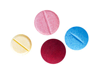 pills on white background isolated