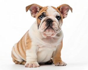 Fototapeta premium Funny, cute and playful pug dog isolated on white