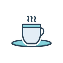 Color illustration icon for tea