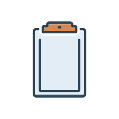 Color illustration icon for clipboard