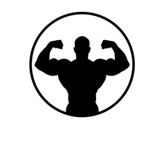 bodybuilder icon silhoutte illustration 