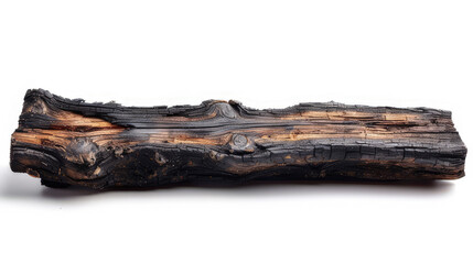 Fototapeta premium A piece of charred wood with a textured surface, showcasing natural patterns.