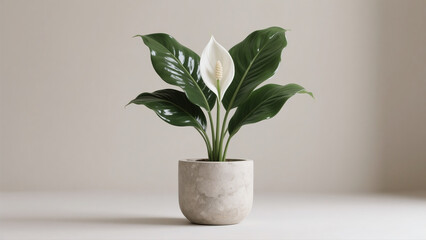 Peace lily plant in a vase