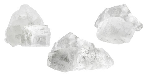 Naklejka premium macro shot of natural sea salt crystals on a dark background