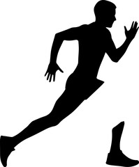 Dynamic runner silhouette captures peak athletic performance and active lifestyle goals