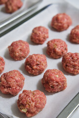 raw minced meat balls