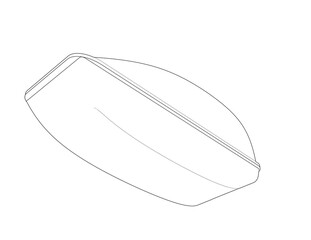 Minimalist Fuel Tank Outline: Clean Line Art Vector Illustration of a Generic Gas Container. Engineering Drawing Blueprint Schematic for Automotive and Industrial Design Elements, Isolated Monochrome.