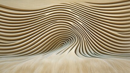 Abstract Beige and Light Green 3D Wave Background