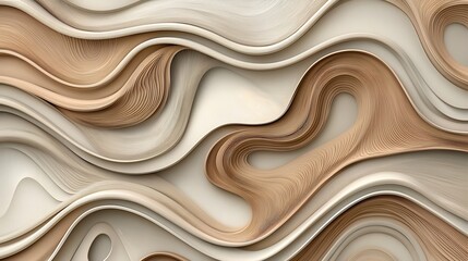 Obraz premium Abstract Beige Cream Wavy Background Texture