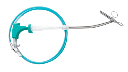 Surgical suction tube, operation theater instrument, (clean modern detail, transparent isolated background