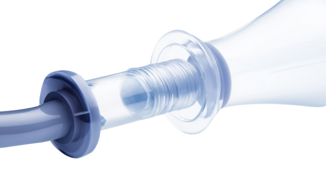 Surgical suction tube, operation theater instrument, (clean modern detail, transparent  isolated background	