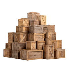 Wooden crates stacked high (3)
